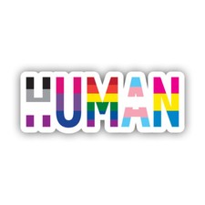 Human LGBT Flag Gay Pride Sticker Decal - Weatherproof - rainbow flag