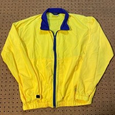 REI Kids Vintage Windbreaker Jacket Yellow Purple Full Zip Lightweight Sz 14/16