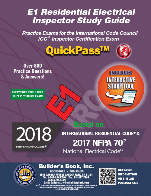 E1 Residential Electrical Inspector QuickPass Study Guide Based On 2018 ...