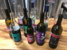 Case of Used Assorted Wine Bottles with Labels