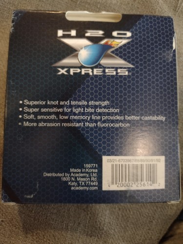 FISHING LINE H20 XPress Premium Copolymer Dual Core 425 yds Clear 10/12/15lb NEW - Picture 5 of 7