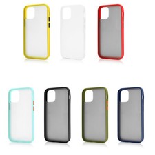 For iPhone 15/15 Pro/15 Pro Max- Hybrid Frosted Matte Back w/ Colored Frame Case