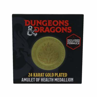 Fanattik Dungeons & Dragons 24k vergoldet Amulett der Gesundheit Medaillon Neu