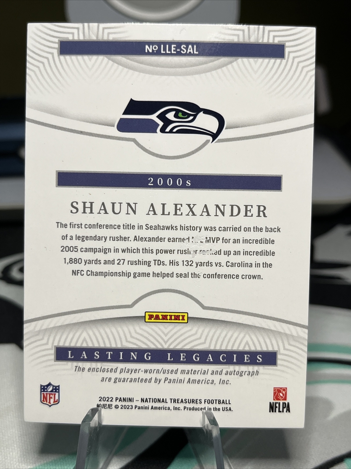 2022 Panini National Treasures Football Shaun Alexander Patch Jersey