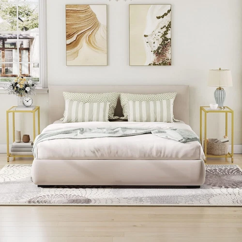 HOOBRO Coffee Table Side Table Slim Bedside Table Metal Frame for Small Space - Picture 28 of 32