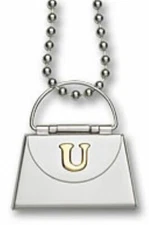 Gold Stainless Steel 'U' Initial Locket Envelope Purse Pendant Charm Necklace