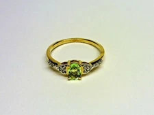 Natural 0.5 Ct Oval Paraiba Tourmaline 10K Solid Yellow Gold Ring Size 9