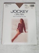 Vintage Jockey for Her Pantyhose Control Top-Sand-Medium Sheer Hosiery