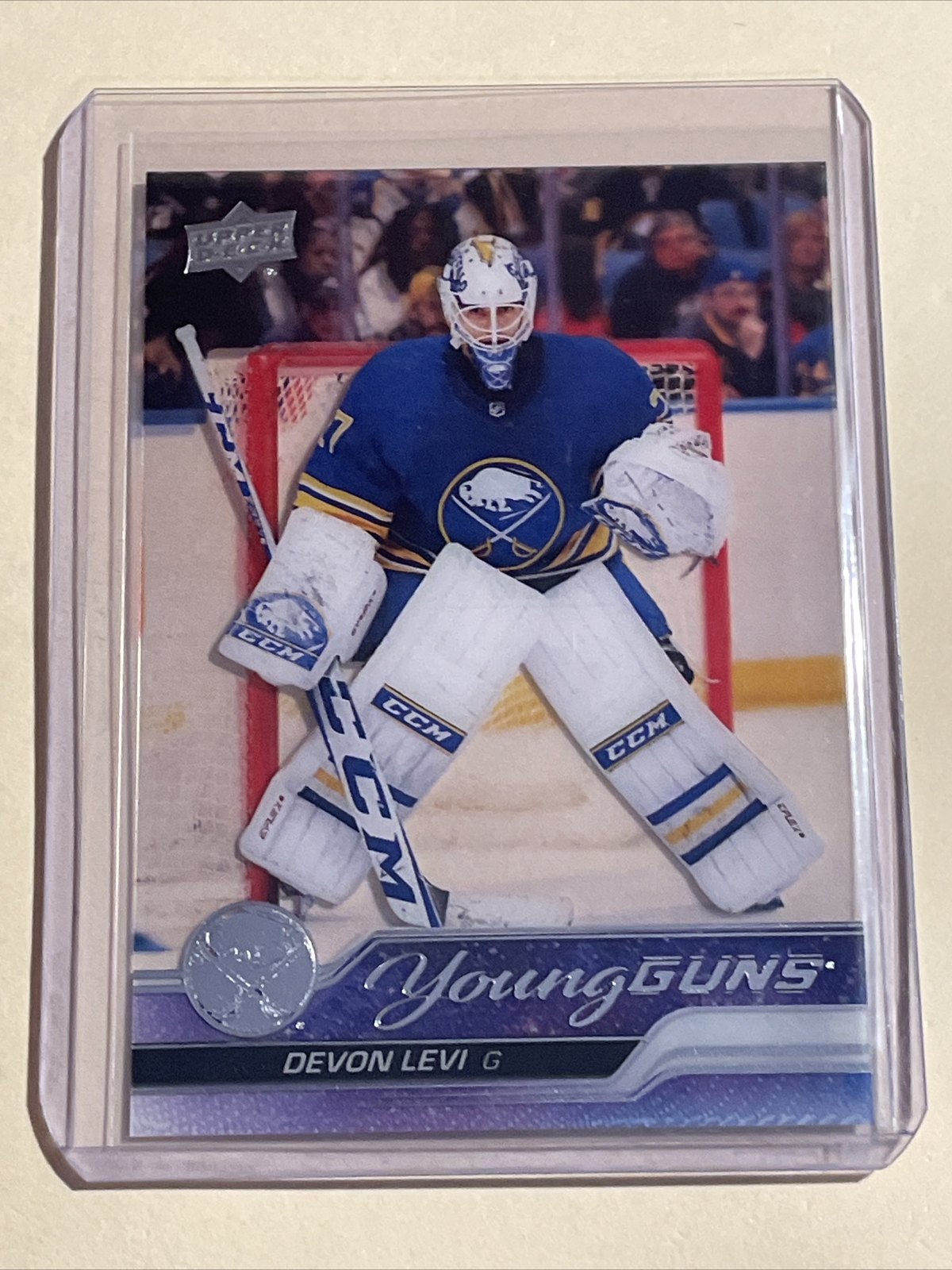 Devon Levi 2023-24 Upper Deck Young Guns Clear Cut SP RC Card #237