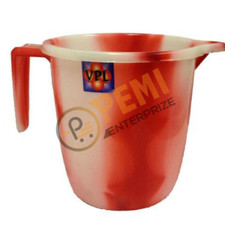 1.5 Ltr Plastic Water Jug Mug with Handle & Spout Red Bathroom Kitchen Washing