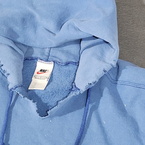 Vintage Nike Hoodie Mens Size Large Blue Sweatshirt Pullover Distressed Made USA - Picture 12 of 22