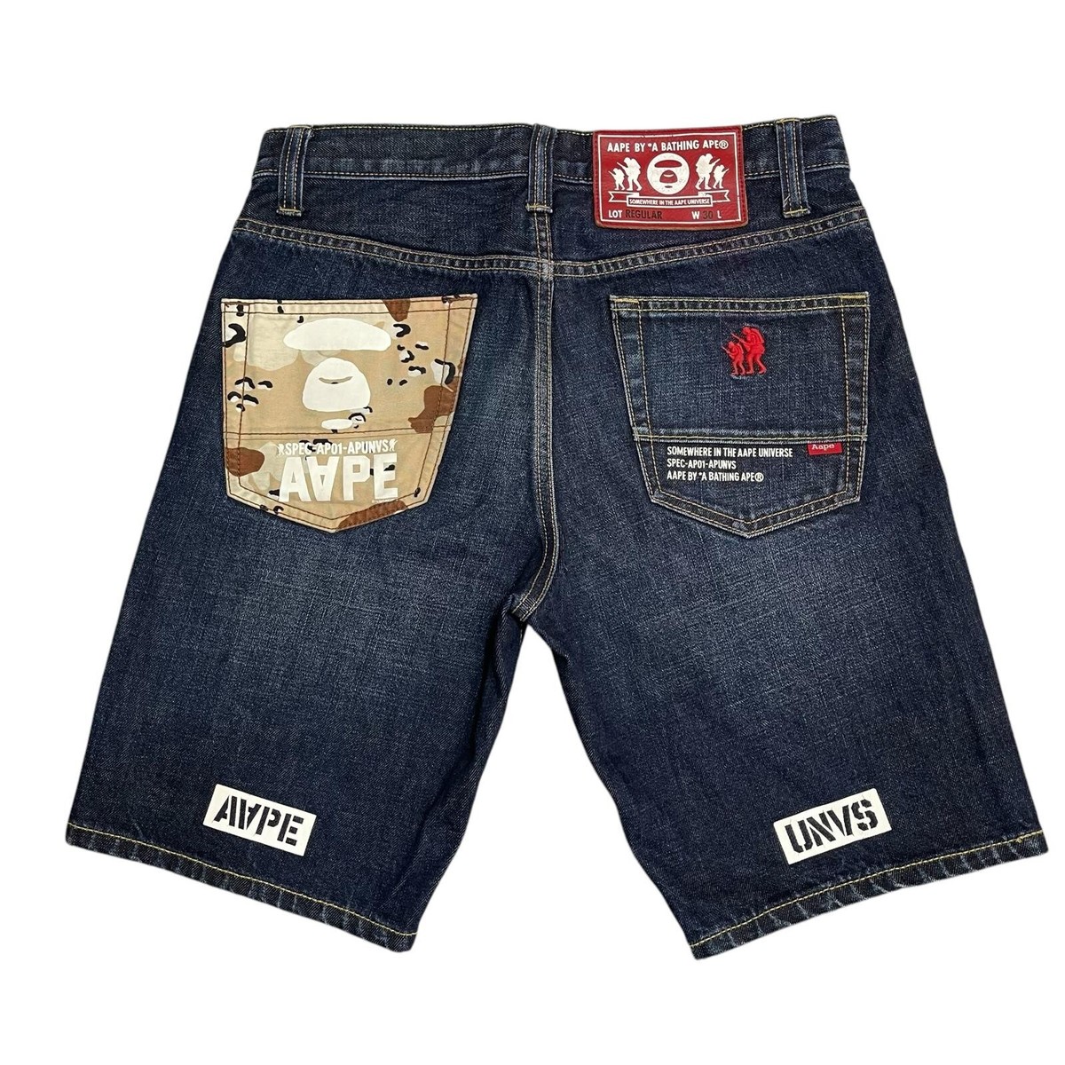 Aape by A Bathing APE denim short jeans blue size Small W 30