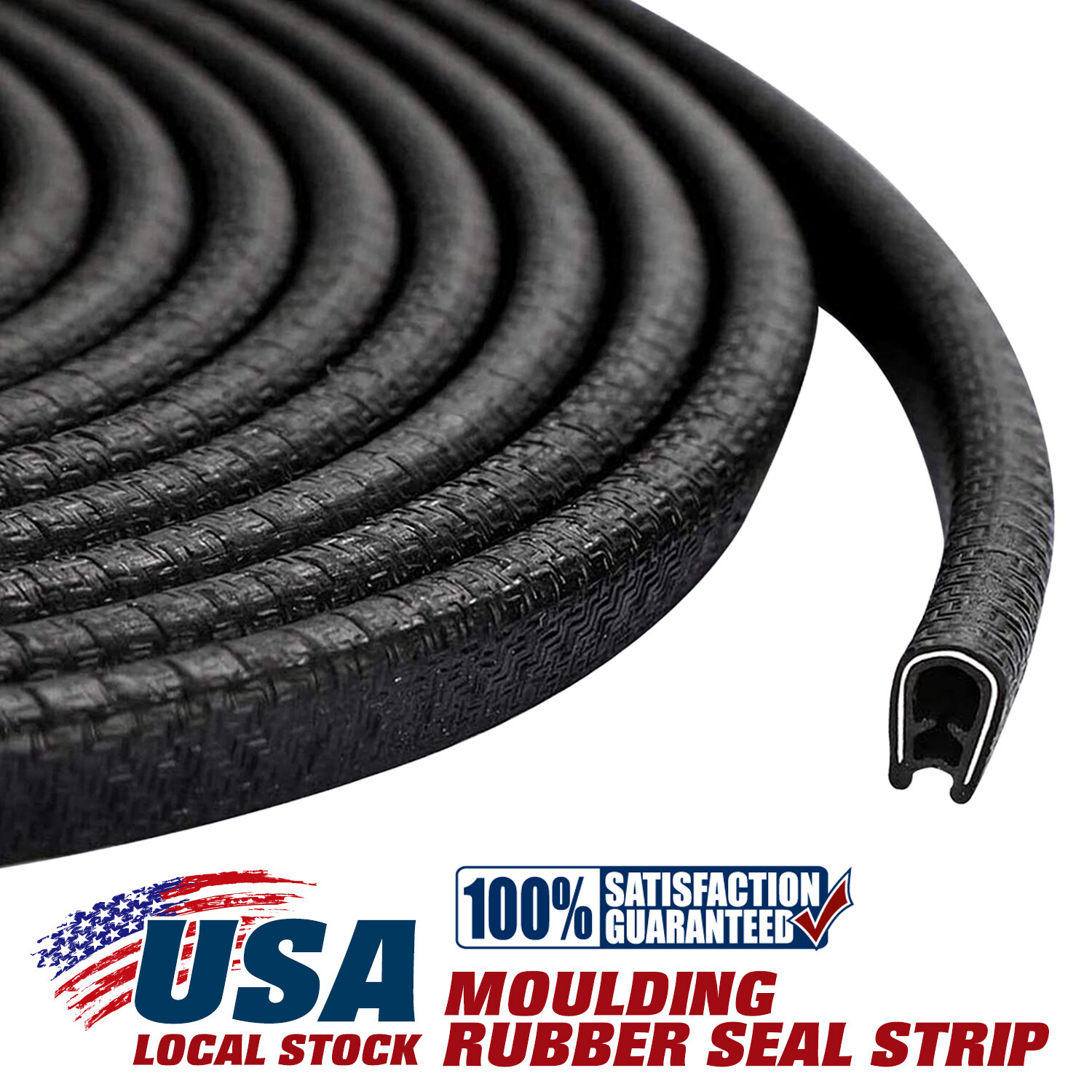 12M Car Door Trim Edge Strip Lock Guard Moulding Rubber Seal Protector Black
