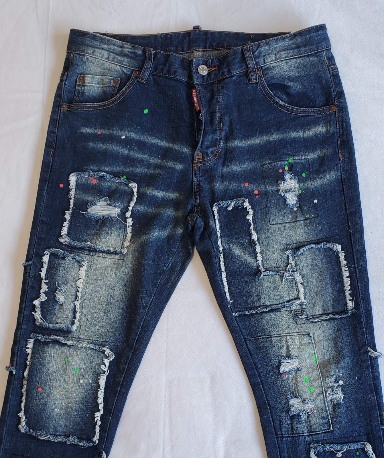 DSQUARED2 PAINT PATCH WORK BLUE DISTRESSED DENIM … - image 2