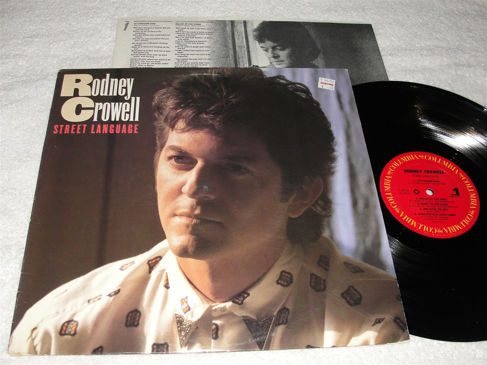 Rodney Crowell "Street Language" 1986 Country LP, Nice EX!, Vinyl