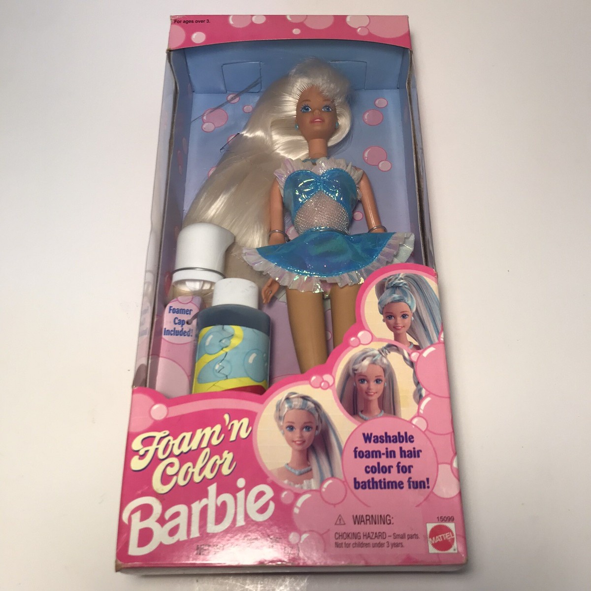 Barbie Foam 'N Color Doll w/ Washable Color Foam 1995 Mattel 15099