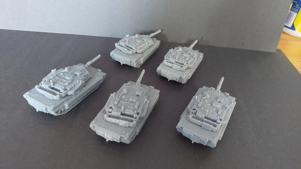 Equipo Yankee U.S. M1A2 Abrams MBT tanque pelotón lote X5 resina escala 1/100 15 mm Foto 3 de 4