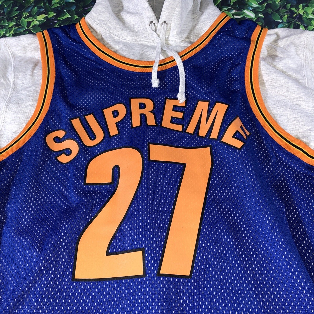 Supreme Basketball Jersey Hoodie Size L Ash Grey | eBay