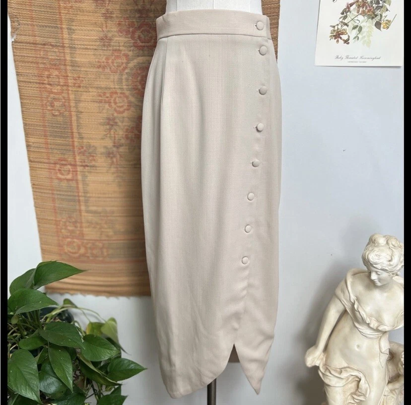 Vintage button top down skirt
