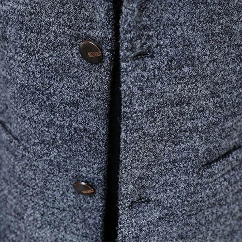 Gabardina de hombre chaquetón cuello con muescas chaqueta de un solo pecho abrigo ropa exterior - Imagen 11 de 17