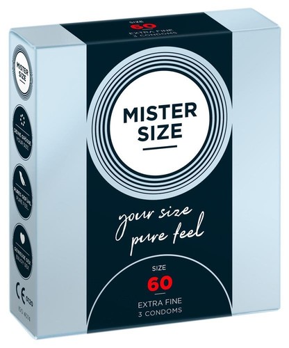 Condón Mister Size Condón 60MM 3 10 36 Pieza Superfino Individual Tamaño - Imagen 4 de 12