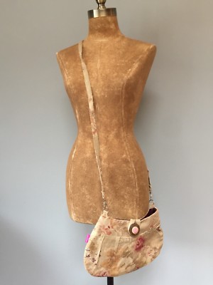 HANDGEMACHTE RECYCELTE BLUMEN LEINEN CROSS BODY HAND TASCHE 12'' X 12'' X 6''  