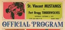 1971 Program St Vincent Mustangs VS Fort Bragg Timberwolves Durst Field