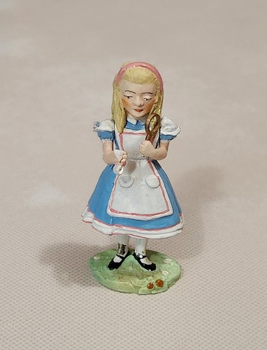 Moorland Miniatures Pewter Alice in Wonderland Figurine w/ Looking Glass England