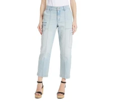 Time and Tru Women's Mid Rise Straight Utility Pants, 27" Inseam,  Size 12 