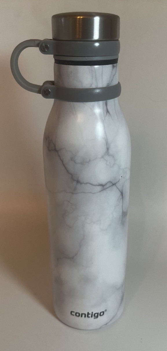 Contigo Couture White Marble 20 oz Insulated Stainless Steel Water Bottle