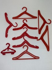 9 RED Barbie Ken Doll Fashion CLOTHES Hangers Vintage Lot Mattel Vintage 1960s