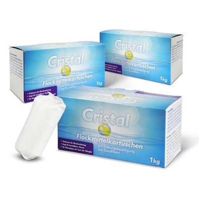 CRISTAL Flockkartuschen 3x 1,0 kg Sandfilter Pool Flockungsmittel Superflock