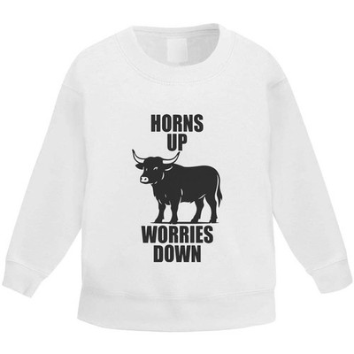 Kinder Sweatshirt / Pullover / Pulli ''Horns Up, Worries Down'' (KW056526)
