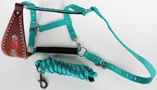 Noseband Tack Bronc Leather Horse Halter Tiedown Lead Rope 280284