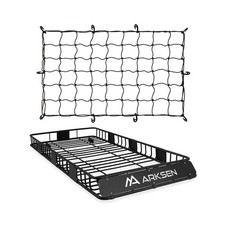 ARKSEN 84" x 39" x 6" Roof Rack Basket with Extension  Cargo Net, 150 lb Hea...