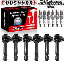 For 03-08 Honda Pilot V6 3.5L 6 Ignition Coil Pack and Spark Plugs UF242 NEW2026