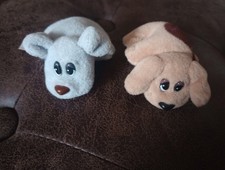 Pound puppies galoob Gray  Brown Mini 3  Vintage 1995 Set Of 2 