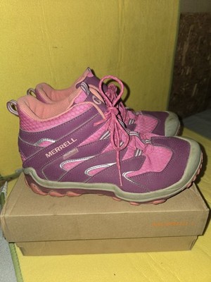 Merrell Kids Chameleon 7 Access Mid A/C Waterproof Hiking Boots Berry Pink 5M