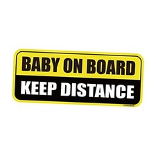 Baby on Board Car Magnet - 8.7inch 22cm x 3.5inch 9cm Yellow/Black