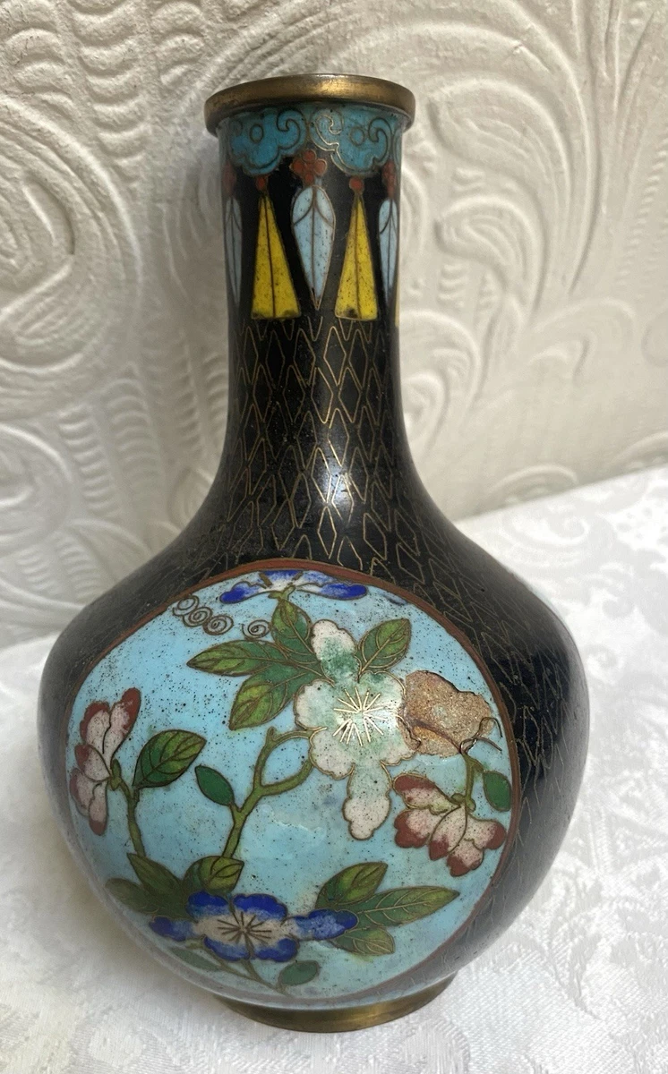 景泰蓝古董原始1850-1899 年日本花瓶| eBay