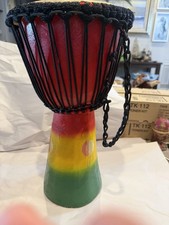 Markenlos Djembe Made in Jamaica 8”X 16” Seil gestimmt, handgefertigt handbemalt Holz)