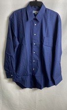 Vintage 90s Yves Saint Laurent Men's Blue Button Down Shirt Sz 16 32-33