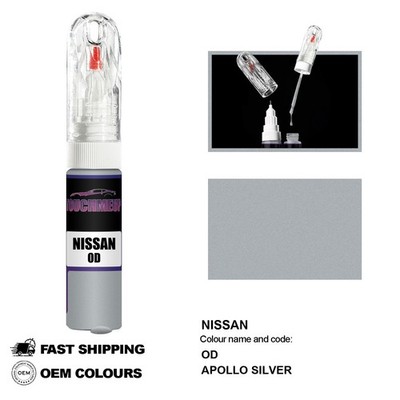 FÜR NISSAN APOLLO SILVER OD Touch Up Lackstift Pinsel Fix Kit Kratzer Chip Set