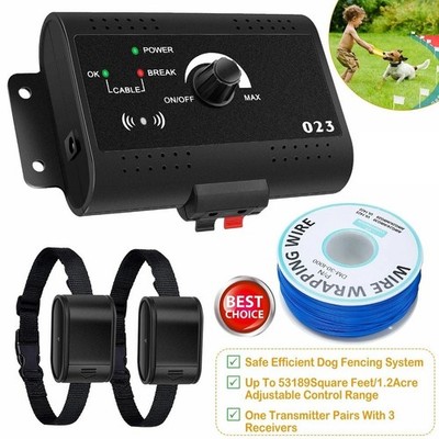 Electric Dog Fence System Pet Tone Shock Boundary Containment Water Resistant
