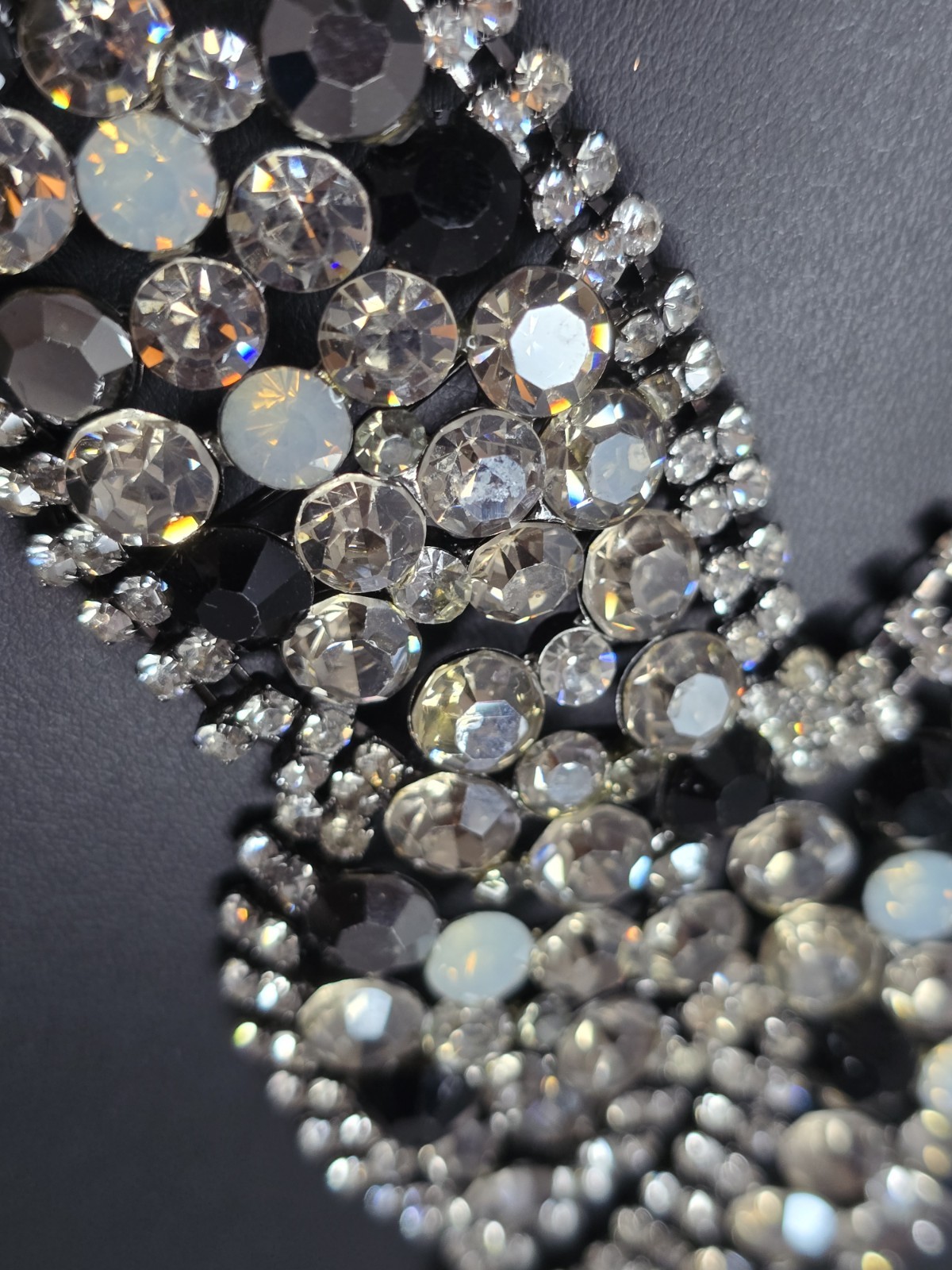 Large Rhinestone Statement Butterfly Wing Bib Nec… - image 3