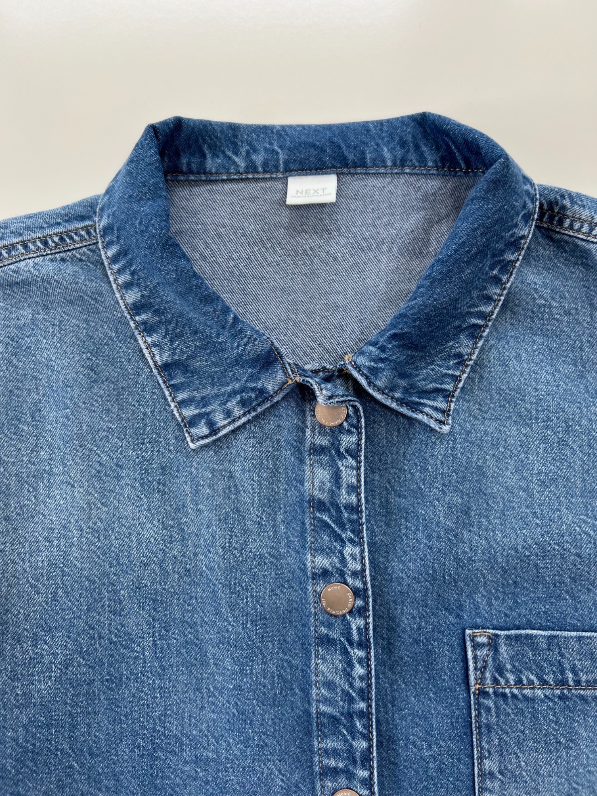 Girl's Blue Denim Shirt - Next, Size 15 Years image 4