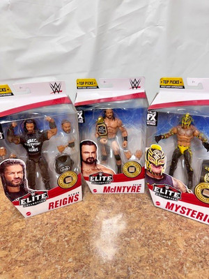 *LOT OF 3*WWE Elite Collection Roman Reigns,Rey  Mcintyre, & Rey Myseterio *New