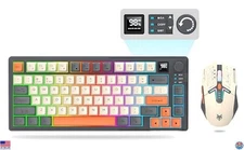 75% Wireless Gaming Keyboard & Mouse Set - Tri-Mode BT5.0/2.4GHz/USB-C, RGB
