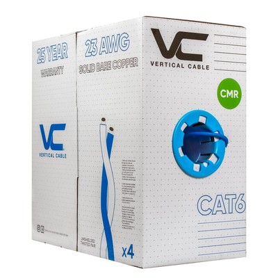 Vertical Cable Cat6, 550 MHz, UTP, 23AWG, Solid Bare Copper,1000ft, Bulk Ethe...