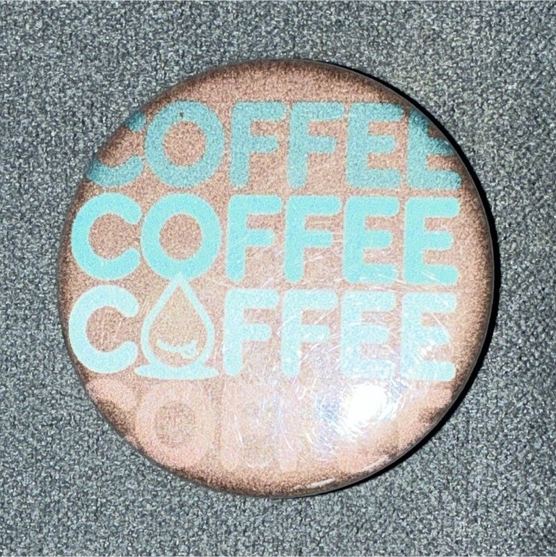Coffee Coffee Coffee Text Design Round Collectible Pinback Button Pin
